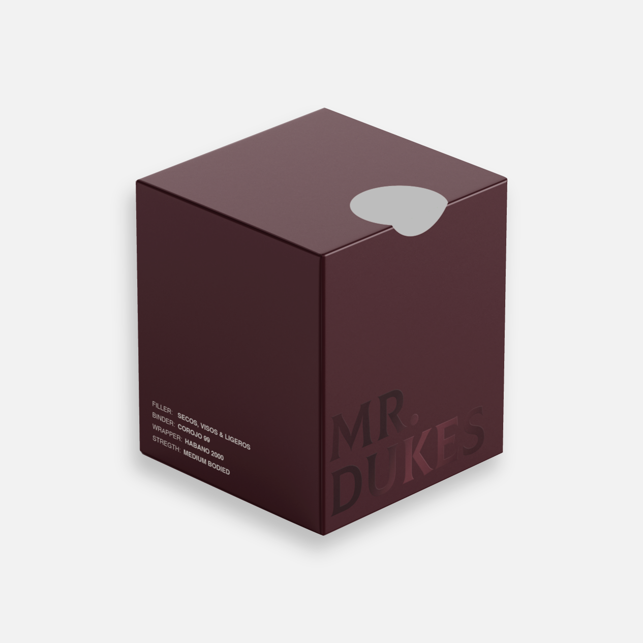 Mr. Dukes雪茄盒，精致的栗色设计。